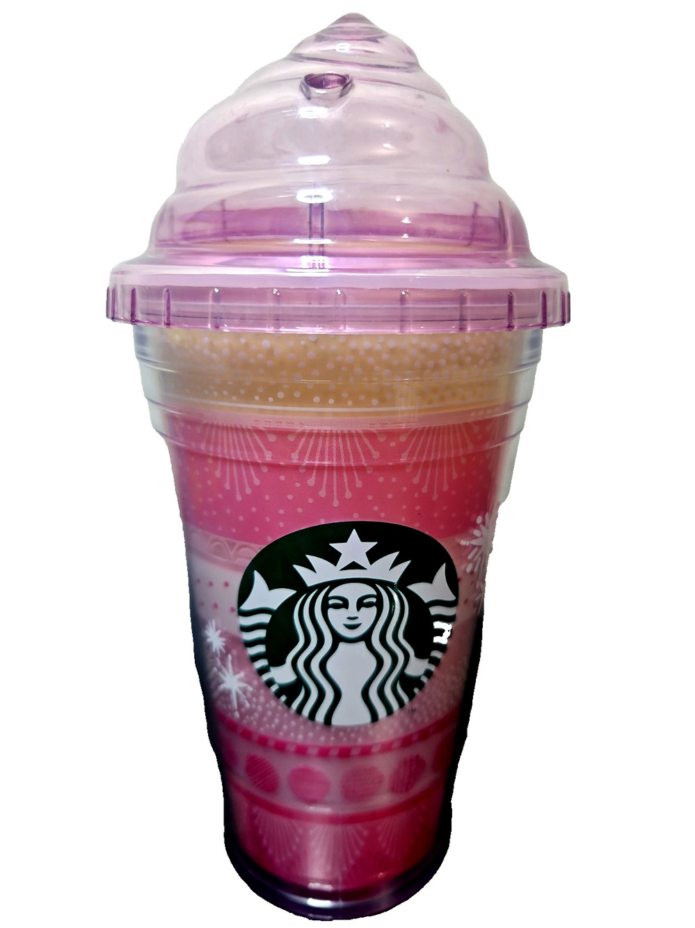 Rare 2009 Starbucks Pink Whipped Cream Dome Tumbler – 16 oz Grande